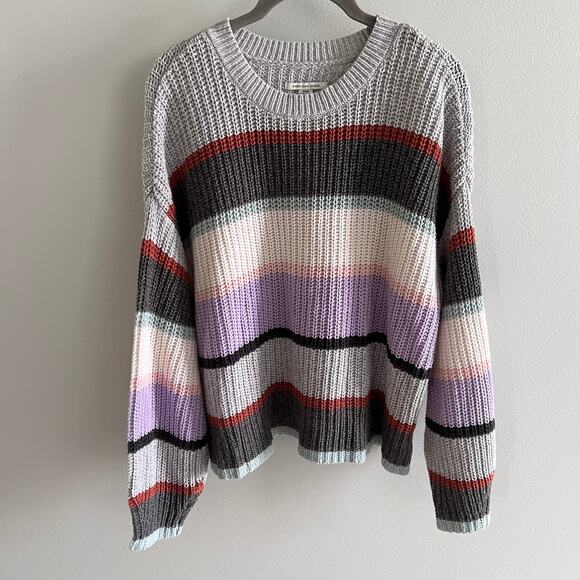 American Eagle Multicolored Striped Pullover Sweater Size M - Picture 1 of 7